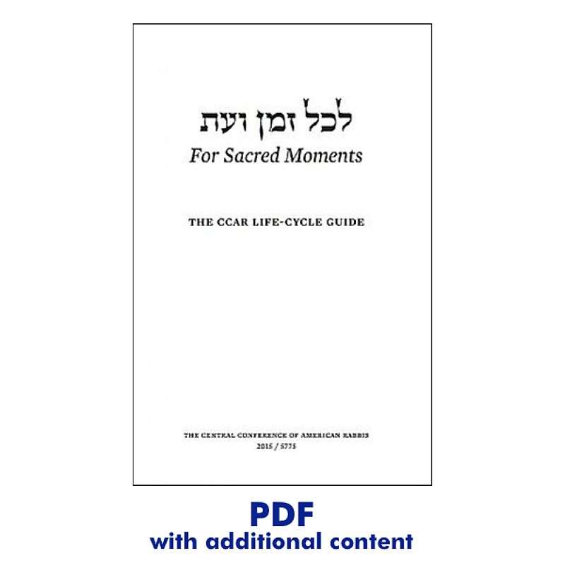 L Chol Z Man V Eit For Sacred Moments New Rabbi S Manual